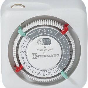 Intermatic TN111K 15-Amp Indoor Timer - Versatile 24-Hour Control - Easy Manual Override and Single 2-Prong Design (1 Pack)