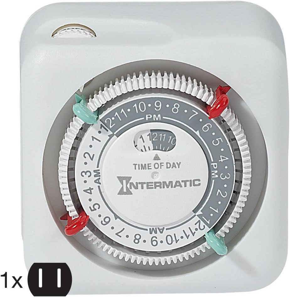 Intermatic TN111K 15-Amp Indoor Timer - Versatile 24-Hour Control - Easy Manual Override and Single 2-Prong Design (1 Pack) - Image 3